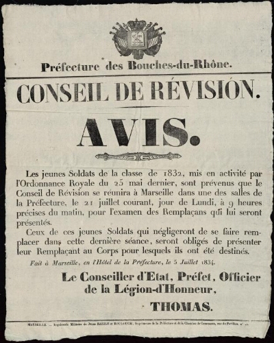 Ordonnance de police relative à la police des fontaines et des puits publics  / Mairie d'Aix