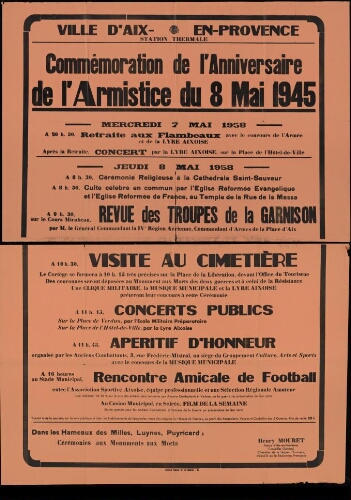 Commémoration de l'anniversaire de l'Armistice du 8 mai 1945 / Mairie d'Aix