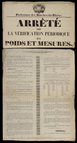 Arrêté sur la vérification périodique des poids et mesures / Préfecture des Bouches-du-Rhône