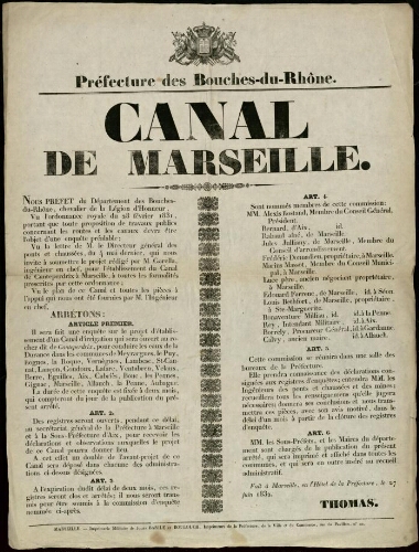 Canal de Marseille / Préfecture des Bouches-du-Rhône