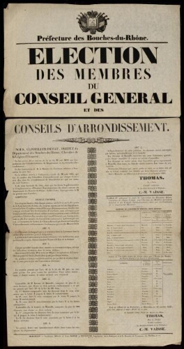 Elections des membres du conseil général et des conseils d'arrondissement  / Préfecture des Bouches-du-Rhône