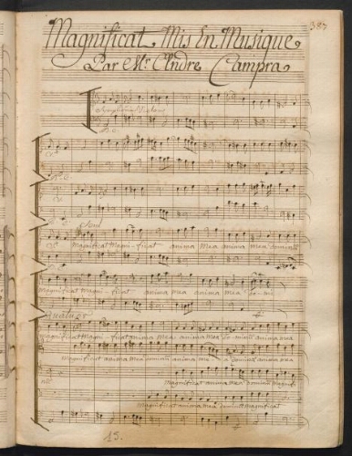 Magnificat mis en musique par Mr André Campra