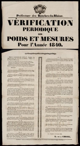 Publication de la liste des électeurs communaux pour 1840 / Mairie d'Aix