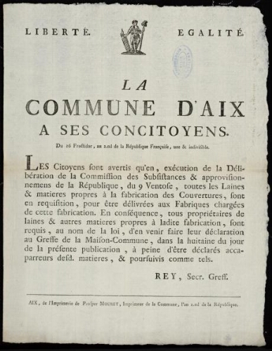 La Commune d'Aix à ses concitoyens
