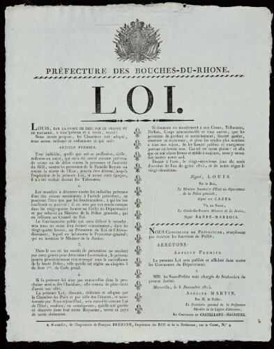 Loi / Préfecture des Bouches-du-Rhône