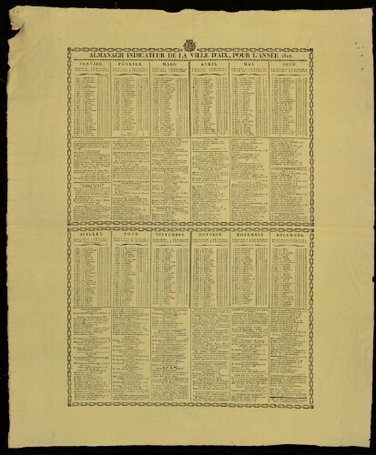 Almanach indicateur de la Ville d'Aix pour l'année 1827 / Mairie d'Aix