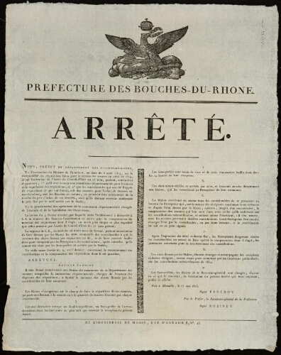 Arrêté / Préfecture des Bouches-du-Rhône