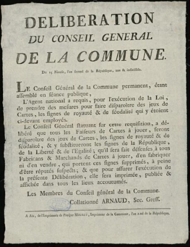 Déliberation du Conseil Général de la Commune