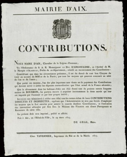 Contributions / Mairie d'Aix
