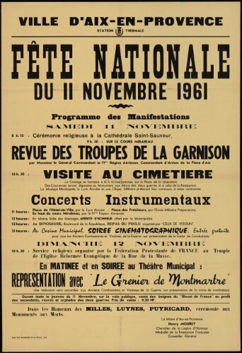 Fête nationale du 11 Novembre 1961 / Mairie d'Aix