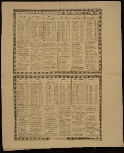 Almanach indicateur de la ville d'Aix pour l'année bissextile 1828 / Mairie d'Aix