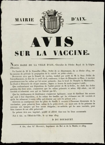 Avis sur la vaccine / Mairie d'Aix