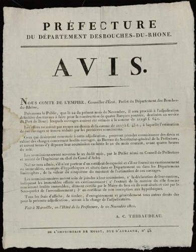 Avis / Préfecture du département des Bouches-du-Rhône