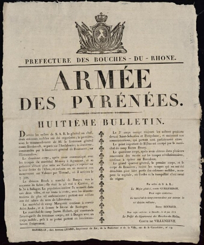 Armée des Pyrénées. Huitième bulletin / Préfecture des Bouches-du-Rhône