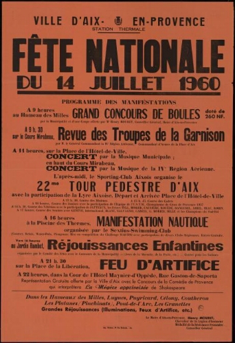 Fête nationale du 14 juillet 1960 / Mairie d'Aix