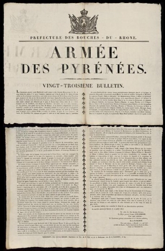 Armée des Pyrénées. Vingt-quatrième bulletin. / Préfecture des Bouches-du-Rhône