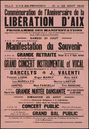 Commémoration de l'anniversaire de la Libération d'Aix / Mairie d'Aix