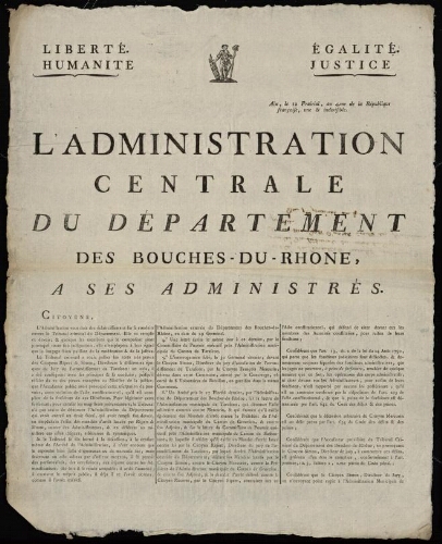 L'Administration centrale du département des Bouches-du-Rhône, à ses administrés