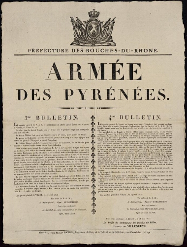 Armée des Pyrénées. 3me bulletin. 4me bulletin / Préfecture des Bouches-du-Rhône