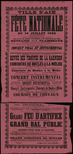 Fête nationale du 14 juillet 1926.  / Mairie d'Aix