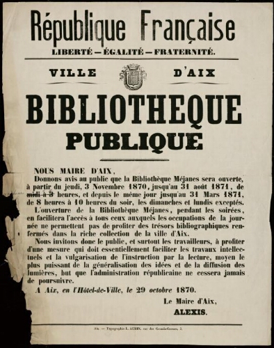 Bibliothèque publique / Ville d’Aix