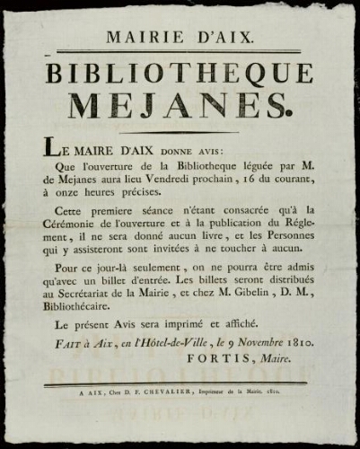 Bibliothèque Méjanes / Mairie d'Aix