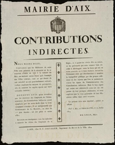 Contributions indirectes / Mairie d'Aix