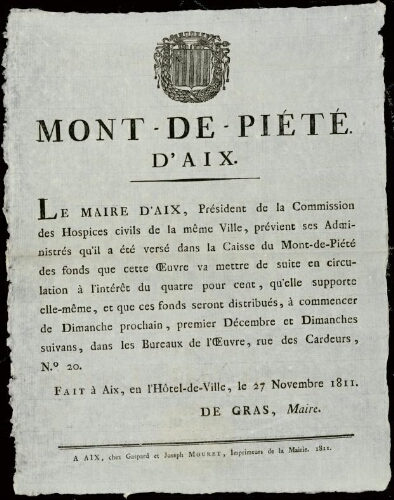 Mont-de-Piété d'Aix / Mairie d'Aix